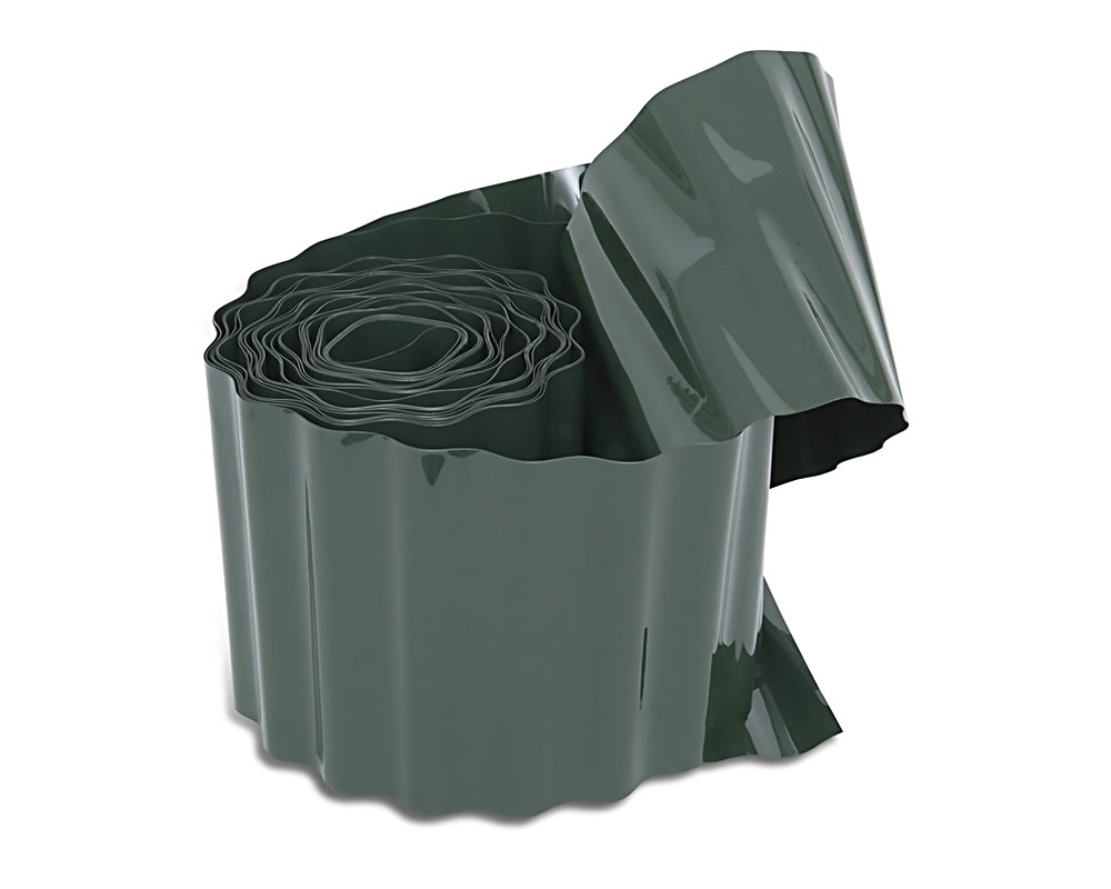 Bobina 10h Ondulata Divisoria per Aiuole Verde in Plastica