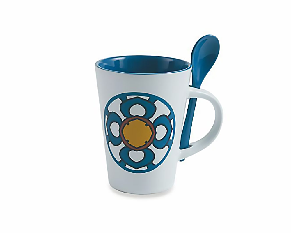 Tazza con Cucchiaino Cala Lisboa in Gres - immagine 4