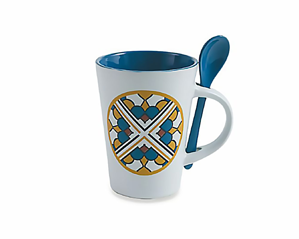 Tazza con Cucchiaino Cala Lisboa in Gres - immagine 8