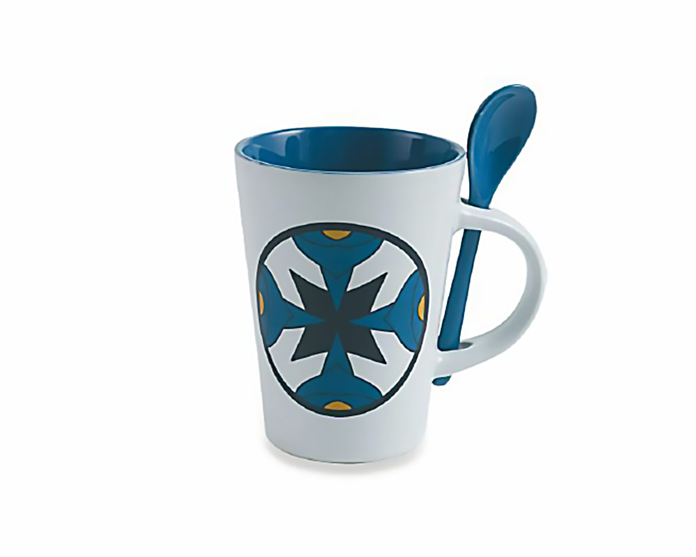 Tazza con Cucchiaino Cala Lisboa in Gres - immagine 7