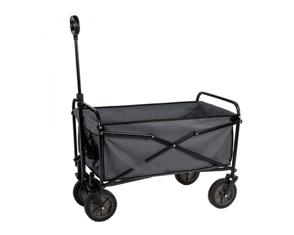 Carrello pieghevole portatile nero in Acciaio e Tessuto