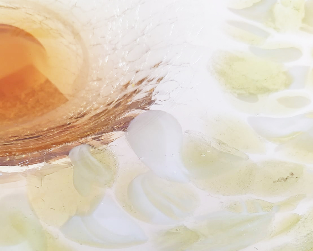 Centrotavola Ondulata Giallo e Verde in Vetro - immagine 2