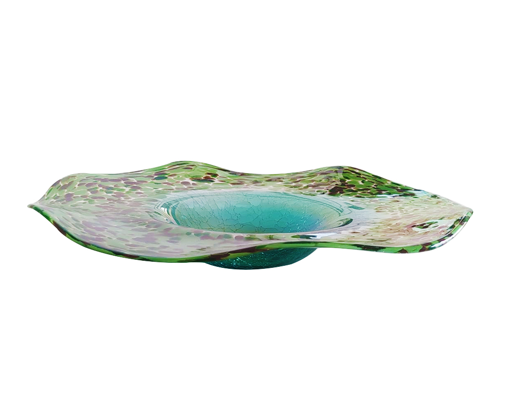 Centrotavola major ondulato vetro verde