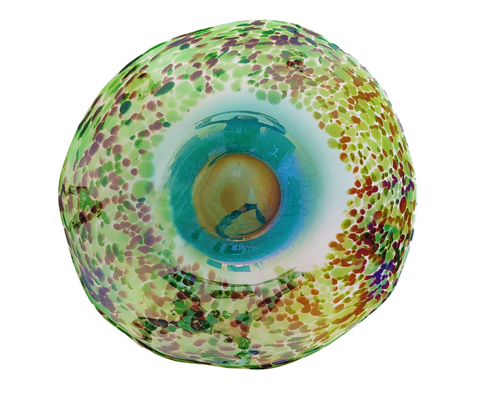 Centrotavola major ondulato vetro verde - immagine 3