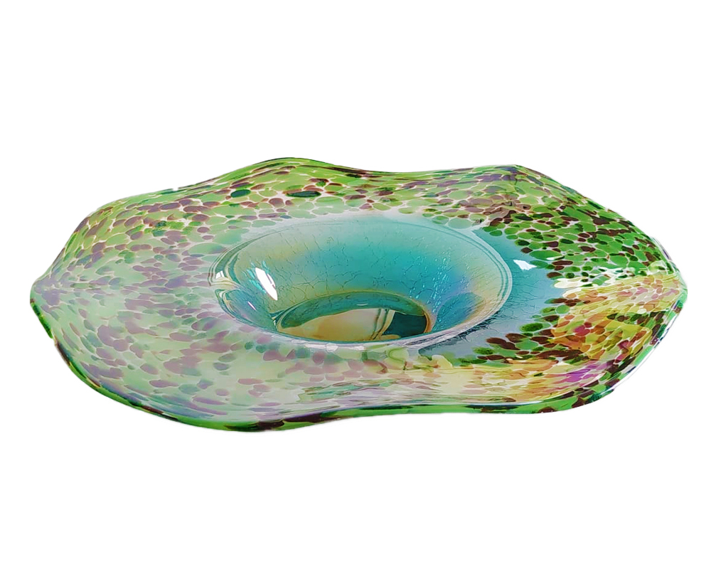 Centrotavola major ondulato vetro verde - immagine 4