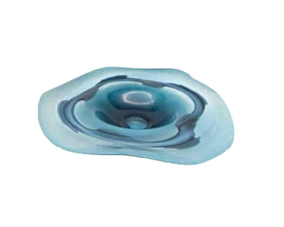 Centrotavola ondulato vetro blu