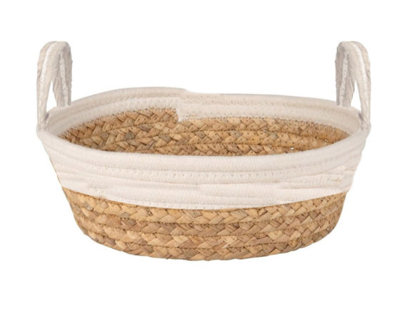 Cestino ovale large bicolor fibra naturale