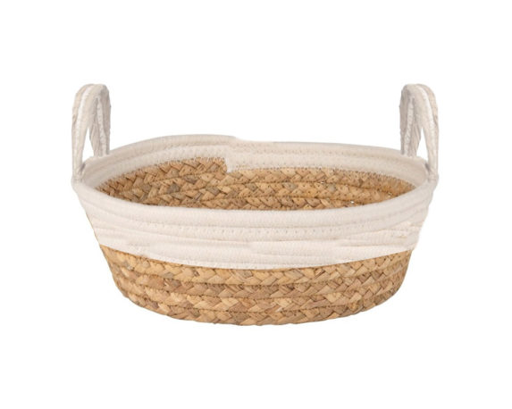 Cestino Ovale Medium Bicolor in Fibra Naturale