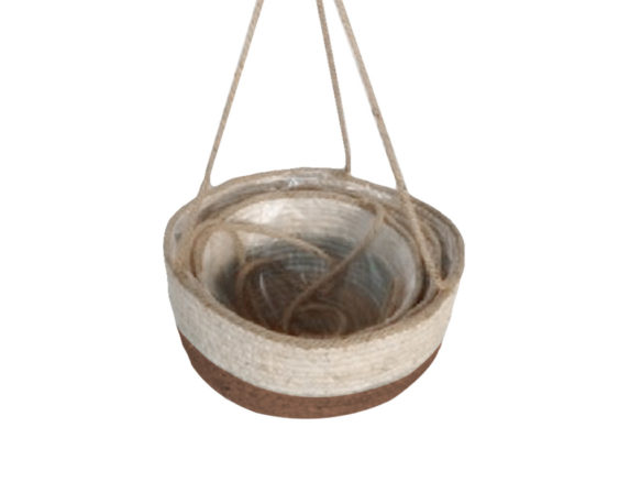 Cestino da appendere large bicolor fibra naturale
