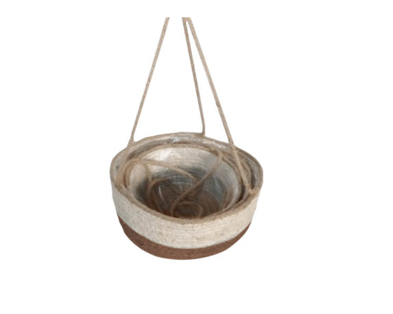 Cestino da appendere small bicolor fibra naturale