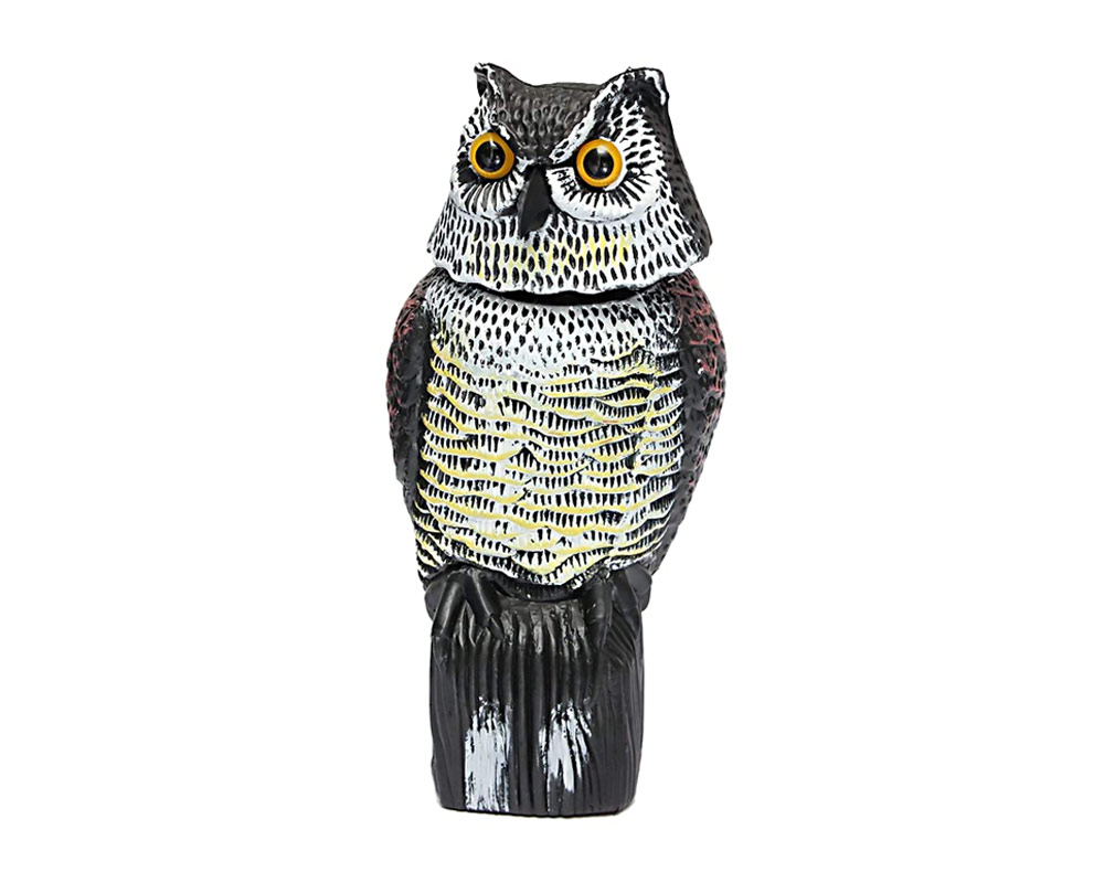 Gufo con Testa Girevole Spaventapasseri in Plastica