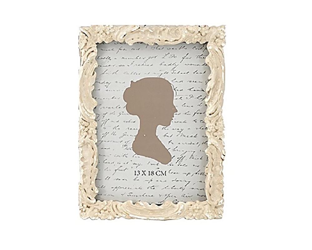 Cornice con Festoni 15x21 Crema in Resina