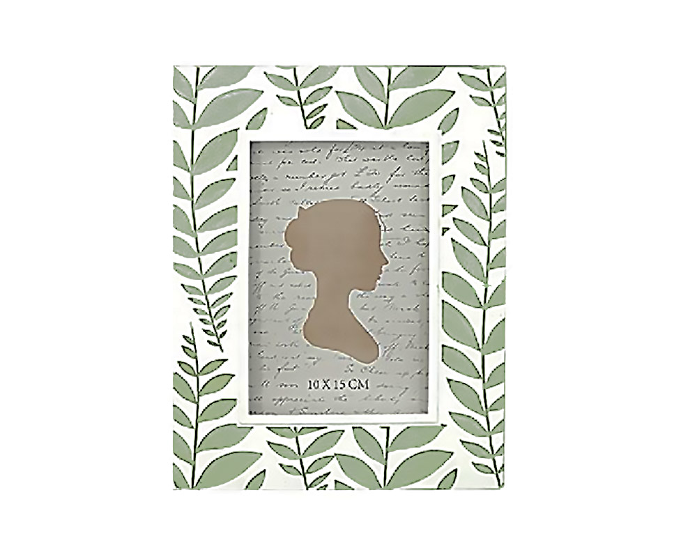 Cornice foglie 19x24 crema/verde
