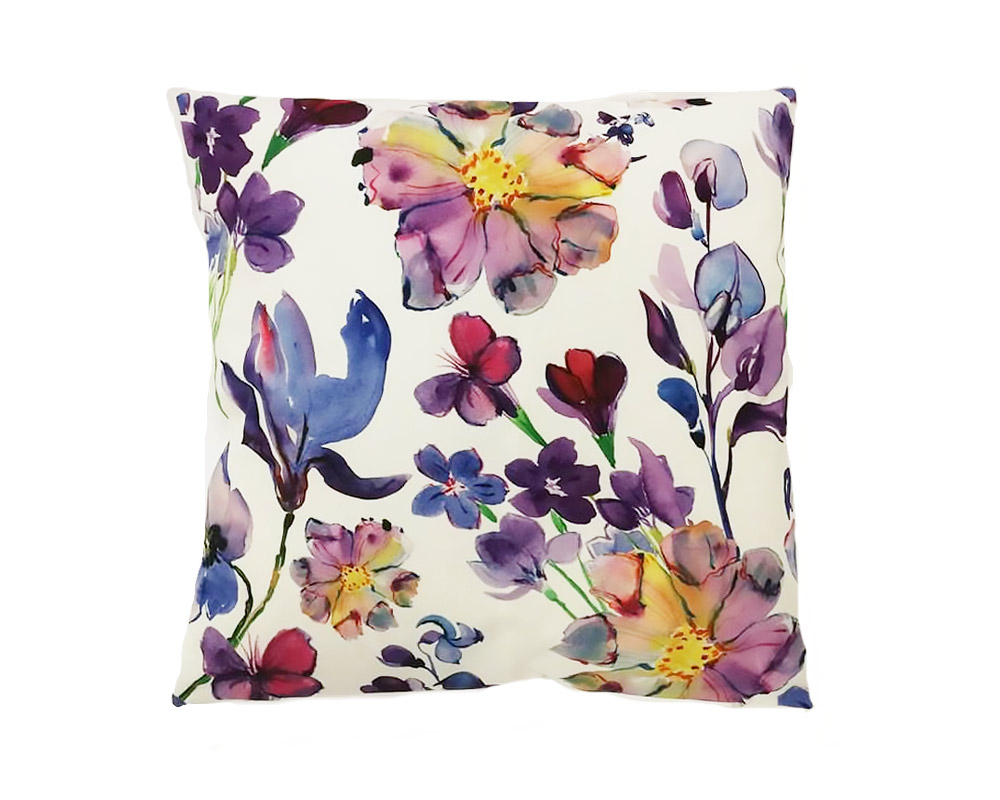 Cuscino fiori acquarello 45x45