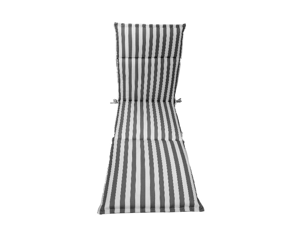 Cuscino lettino motivo a righe bianco/grigio in PVC