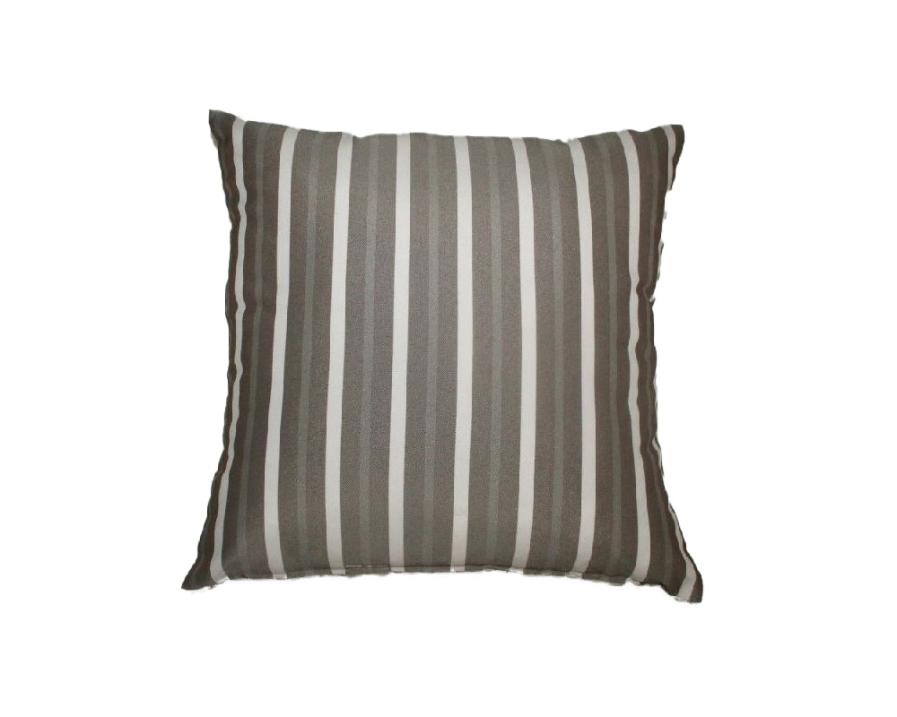 Cuscino da Seduta Motivo a Righe 40x40 Taupe e Bianco in Cotone