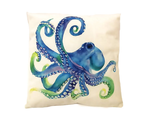 Cuscino polpo acquarello 45×45