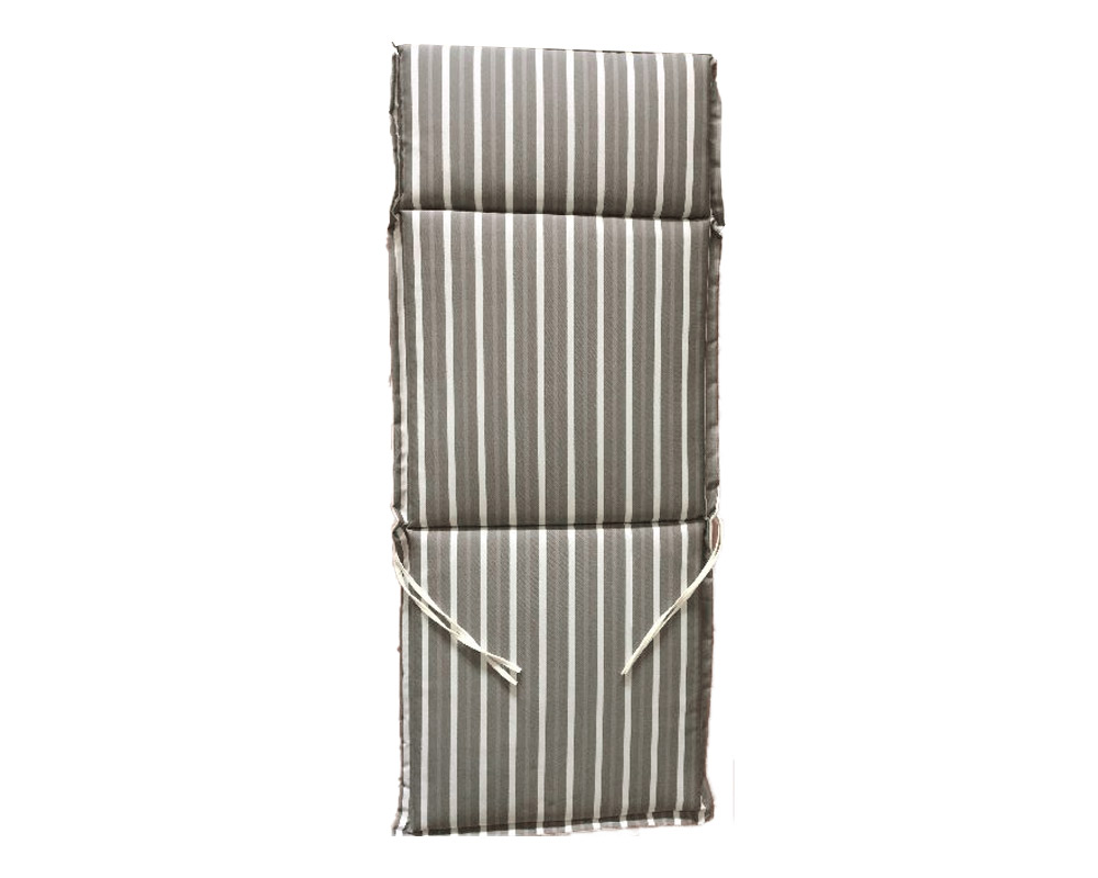 Cuscino poltrona alta motivo a righe taupe/bianco