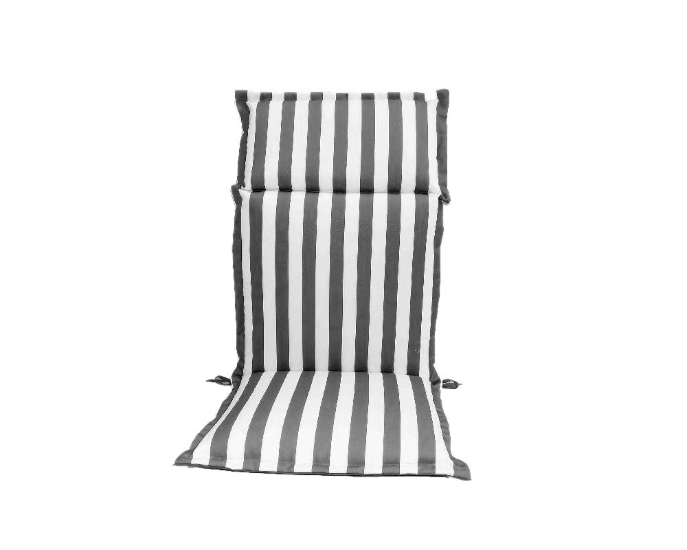 Cuscino poltrona alta motivo a righe bianco/grigio in PVC