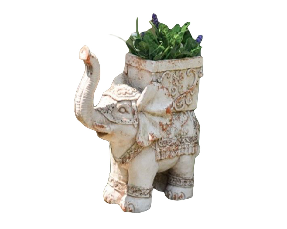 Statua Elefante con Proboscide 45h in Magnesite