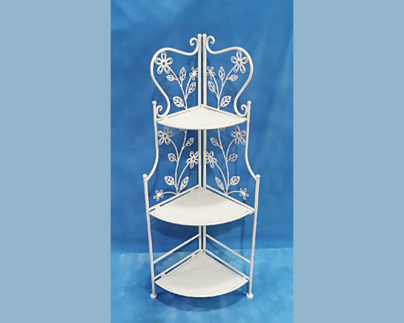 Etagere angolare Margherite 3 ripiani crema/ferro