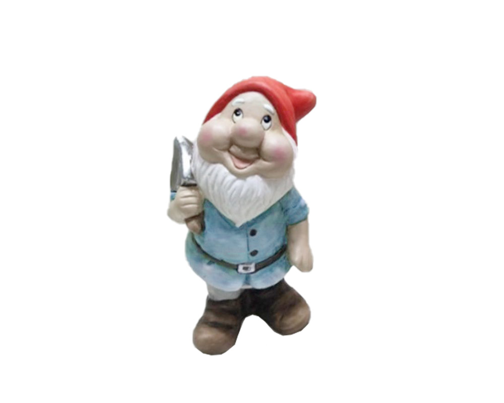 Statua Gnomo con Utensile Mix Color in Terracotta - immagine 3