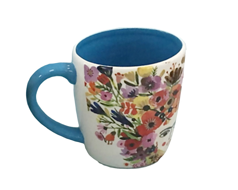Tazza fiori frida blu ceramica