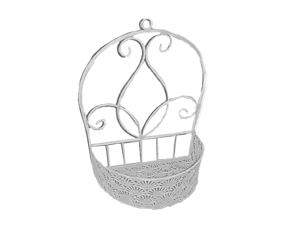 Portapiante per parete small grigio/metallo