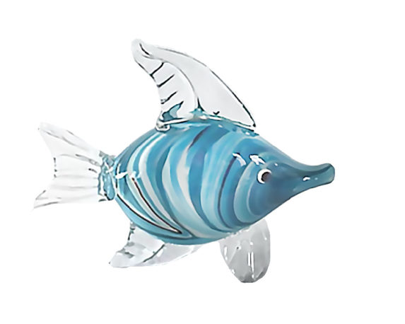 Figura pesce 25x8x20 celeste vetro