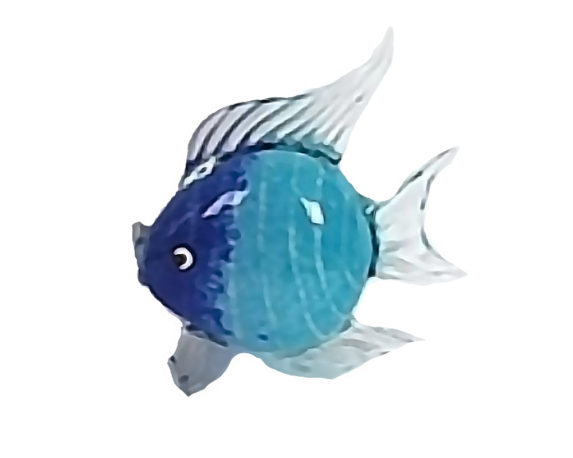 Figura pesce 28x8x18 celeste/blu vetro