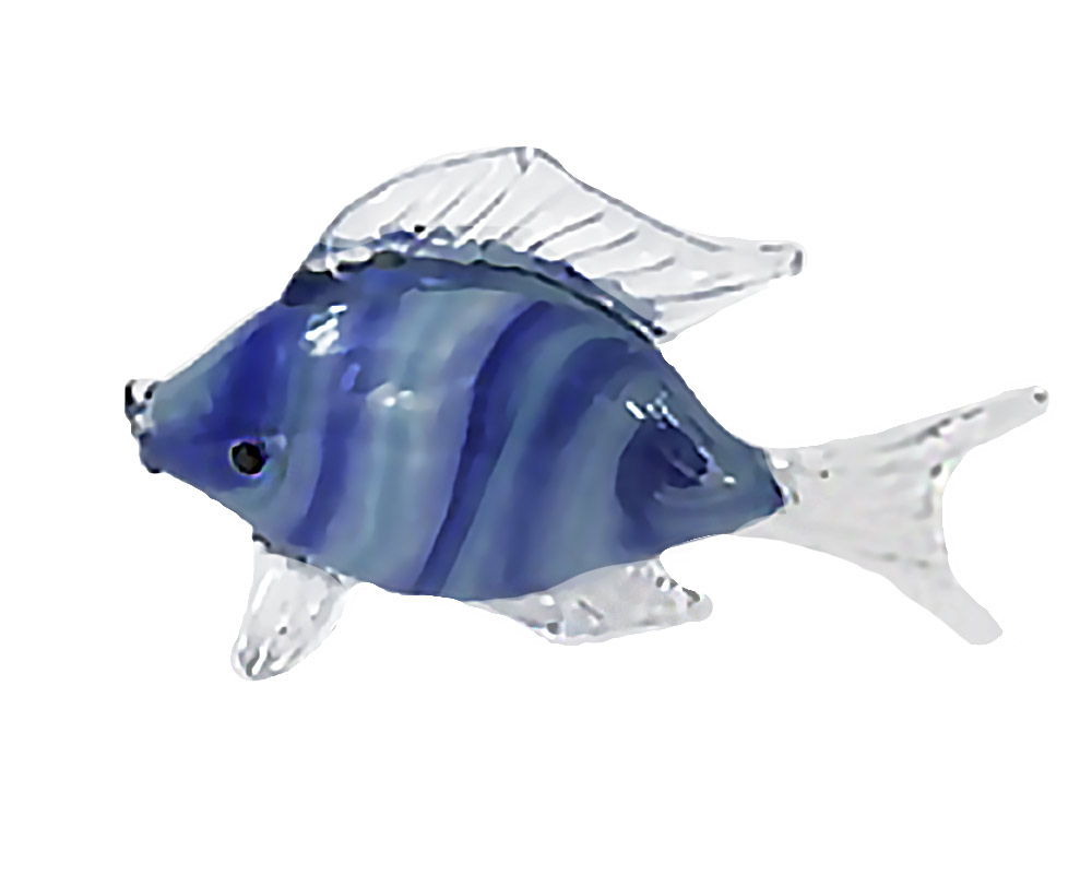 Figura pesce 28x8x18 grigio/blu vetro