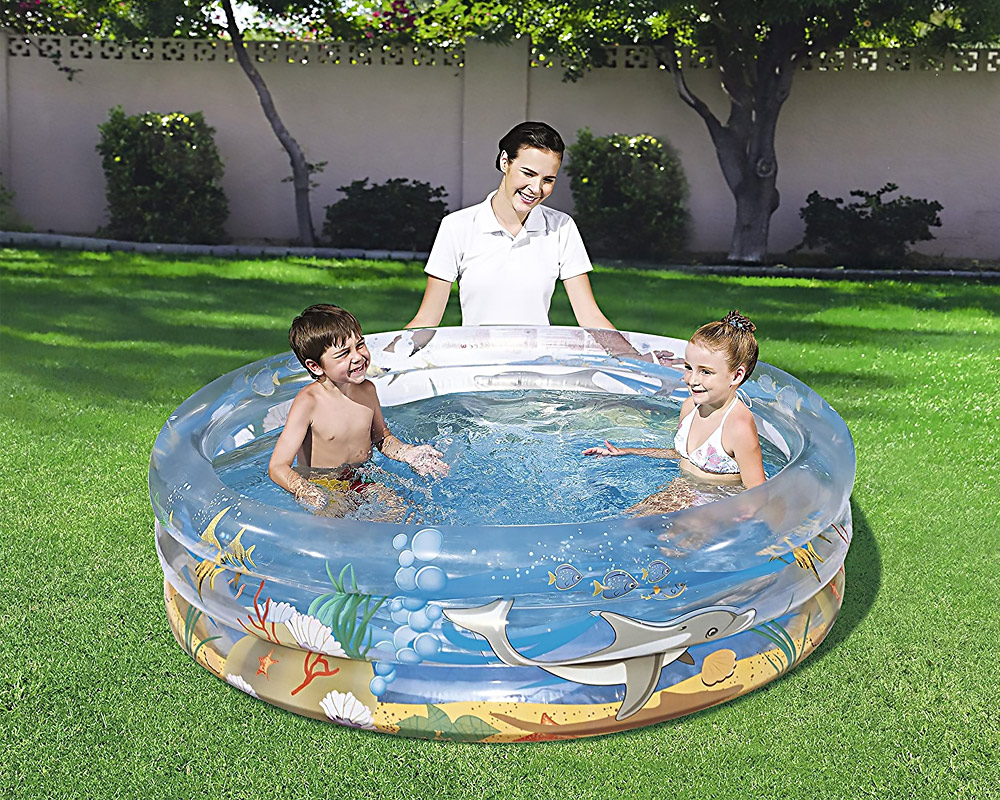 Piscina Tonda per Bambini Sea Life Gonfiabile in PVC - immagine 3