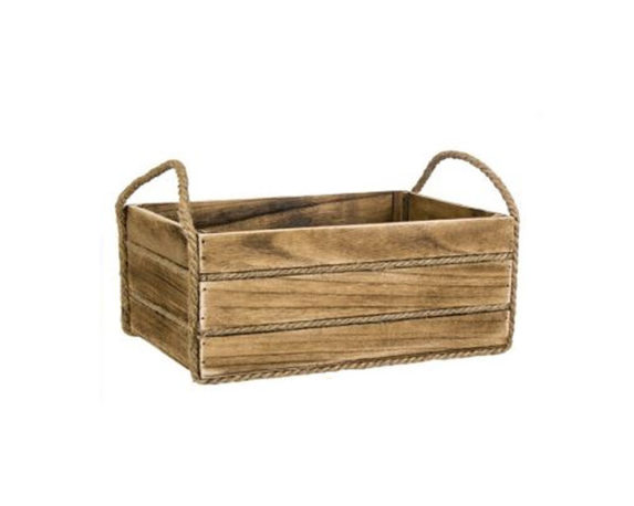 Cesta West Large Naturale in Legno e Corda