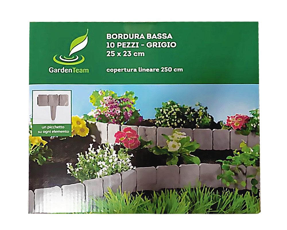 Set 10 Pz Bordatura per Aiuole Bassa Effetto Pietra in Pietra - immagine 2