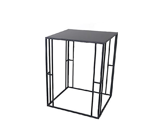 Tavolino large struttura fine moderno nero metallo