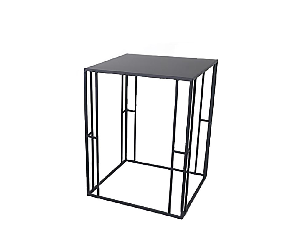 Tavolino large struttura fine moderno nero metallo