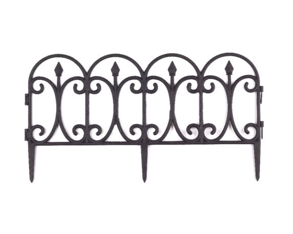 Set 4 Pz Bordatura per Aiuole Effetto Ferro Battuto Rusty in Plastica