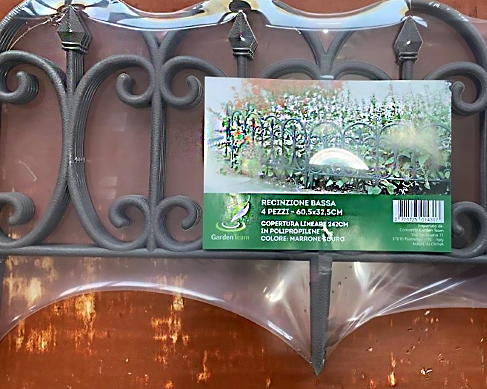 Set 4 Pz Bordatura per Aiuole Effetto Ferro Battuto Rusty in Plastica - immagine 2