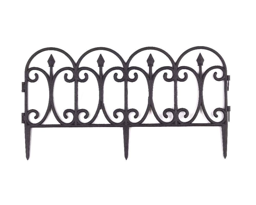 Set 4 Pz Bordatura per Aiuole Effetto Ferro Battuto Rusty in Plastica