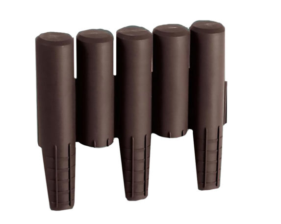 Set 8 Pz Bordatura per Aiuole Bassa Effetto Paletto di Legno in Plastica