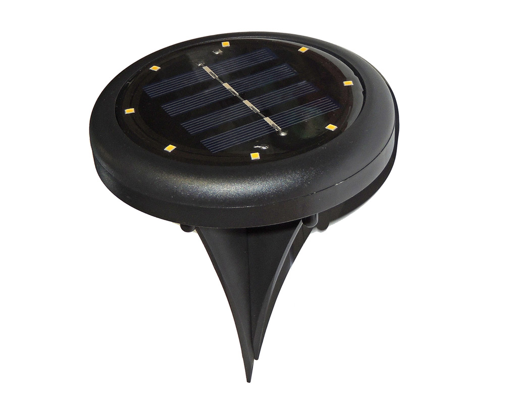 Faretto da terra ricarica solare 8 LED da giardino nero - immagine 3