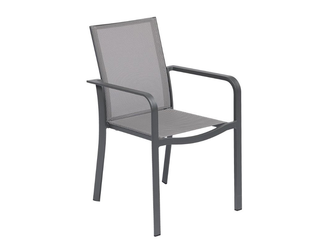 Set Pranzo Max Allungabile + 4 Poltrone Antracite in Alluminio - immagine 4