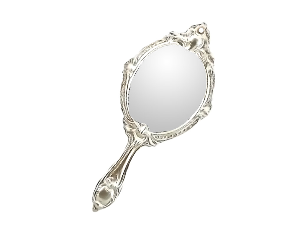 Specchio a mano 9x21 metallo bianco - FloralGarden