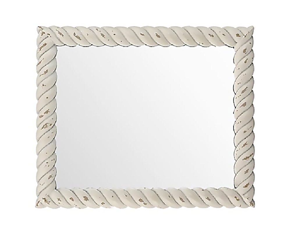 Specchio 24x29 c-cornice effetto corda slavato