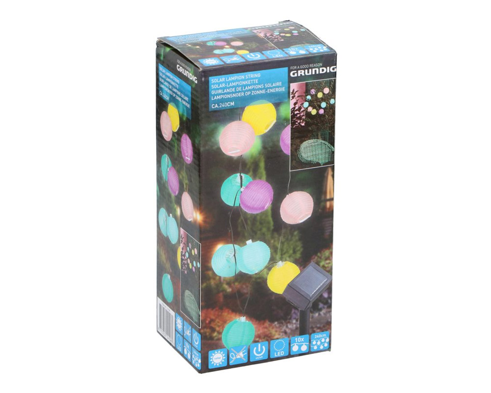 Ghirlanda 10 Led Colorate a Ricarica Solare in Plastica - immagine 3