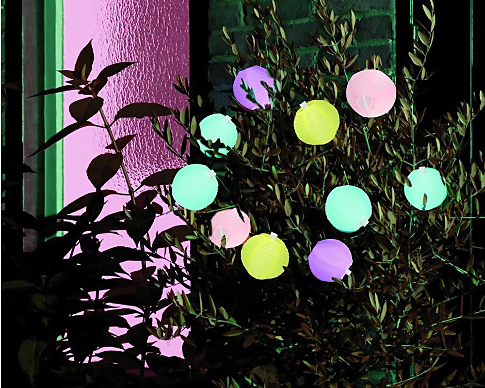 Ghirlanda 10 Led Colorate a Ricarica Solare in Plastica - immagine 2