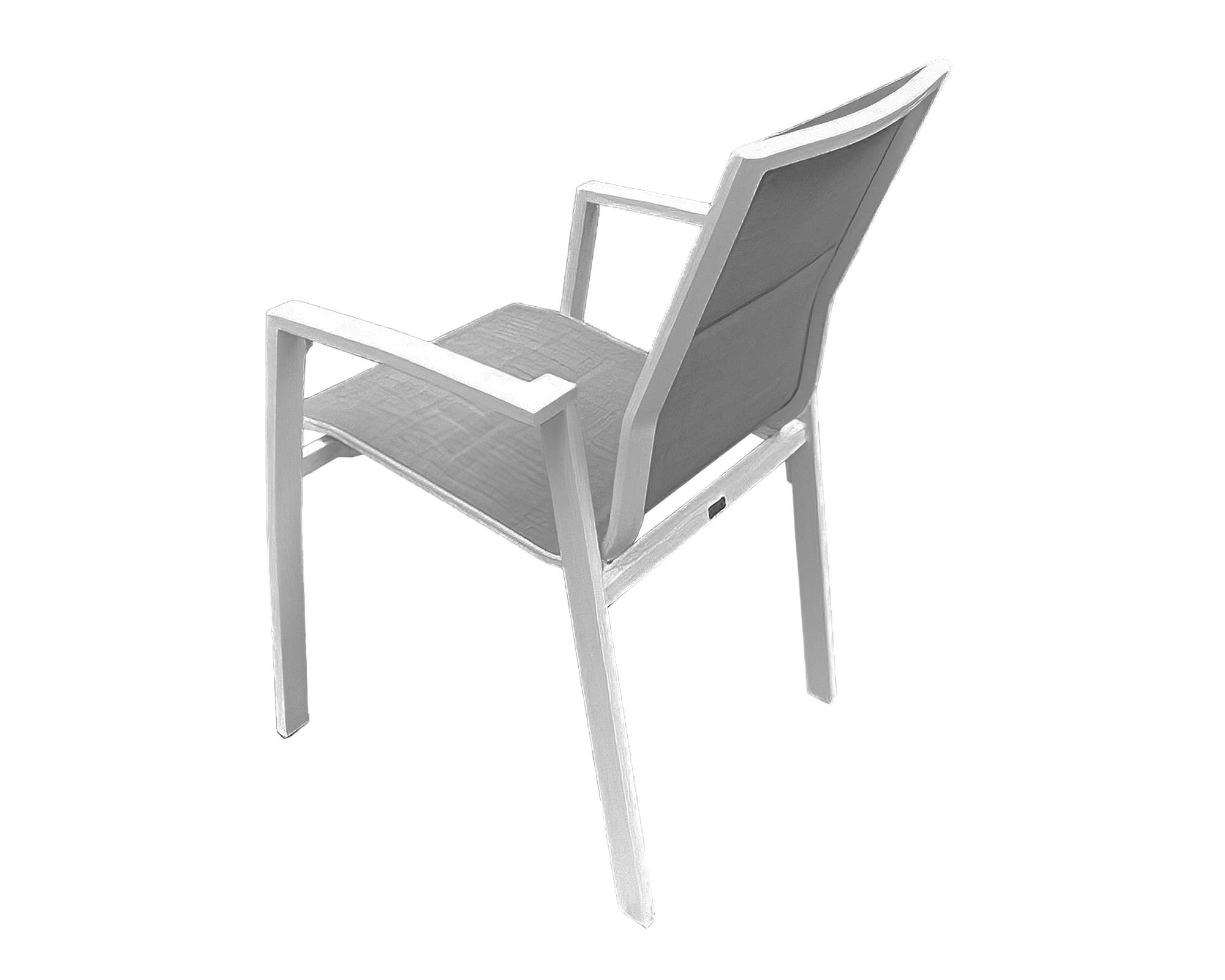 Poltrona Fusion Bianca e Grigia in Alluminio e Textilene - immagine 3