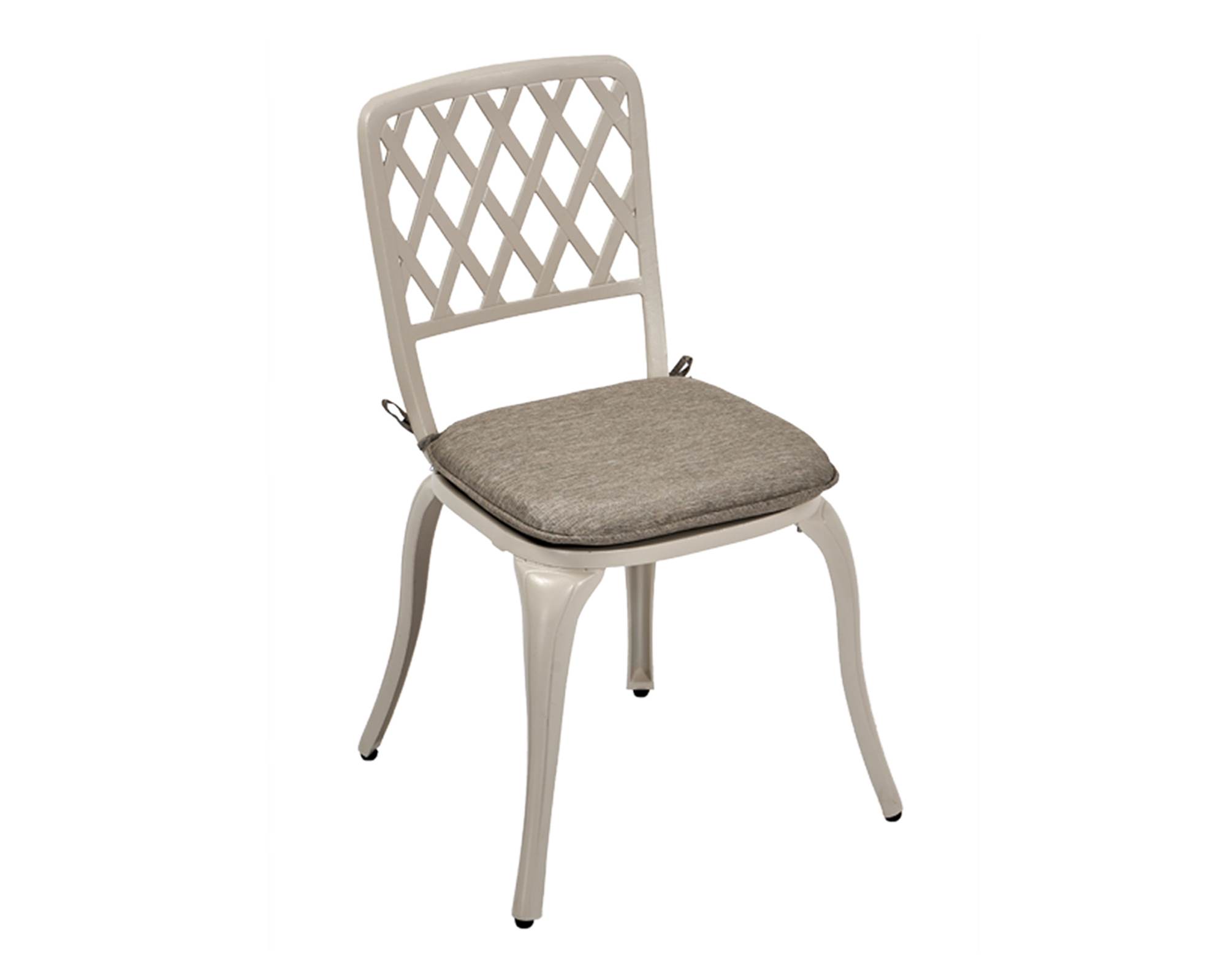 Sedia Oxford c-cuscino in alluminio crema