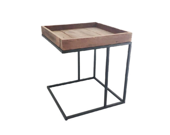 Tavolino Angolare Quadrato Legno/metallo