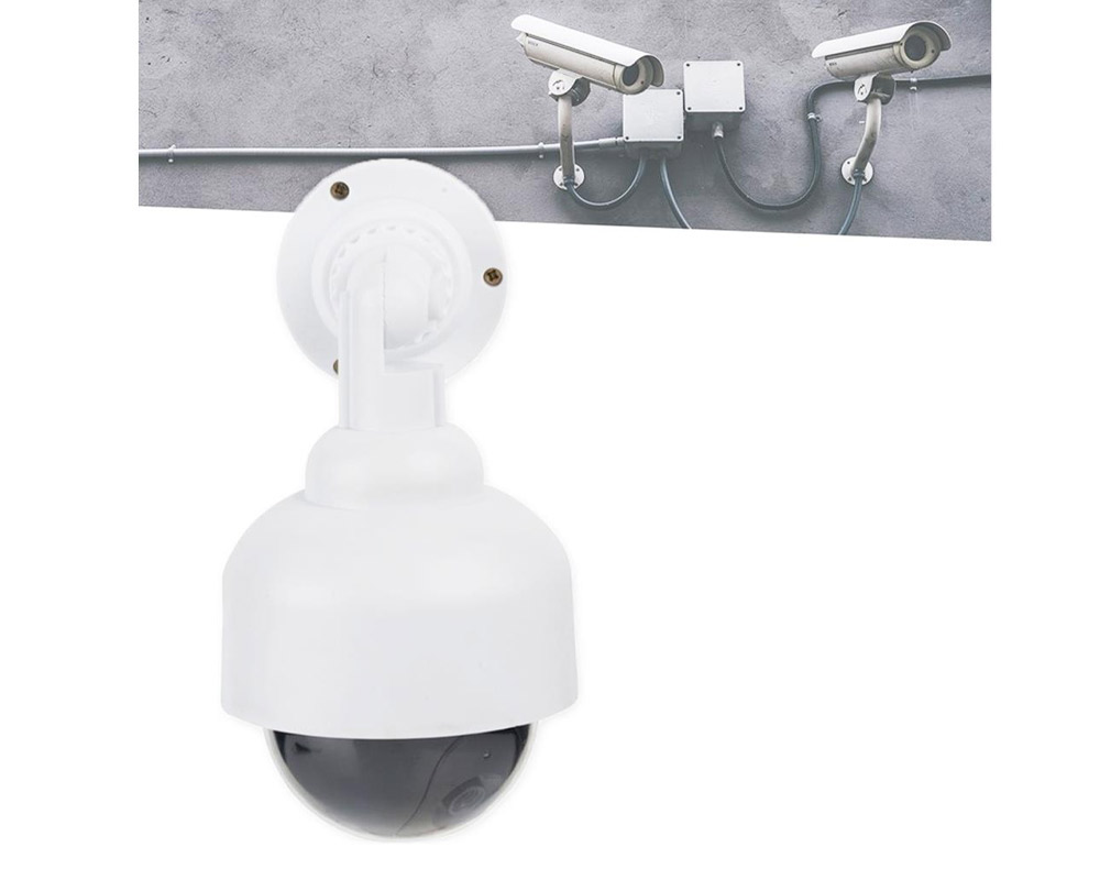 Falsa Telecamera di Sicurezza Ingannevole a Batteria Bianco in Plastica
